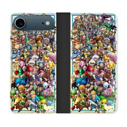 Housse cuir portefeuille Pour Iphone 17 Air Nintendo