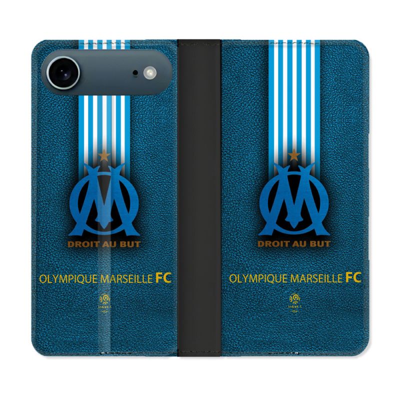 Housse cuir portefeuille Pour Iphone 17 Air Olympique Marseille OM Bande