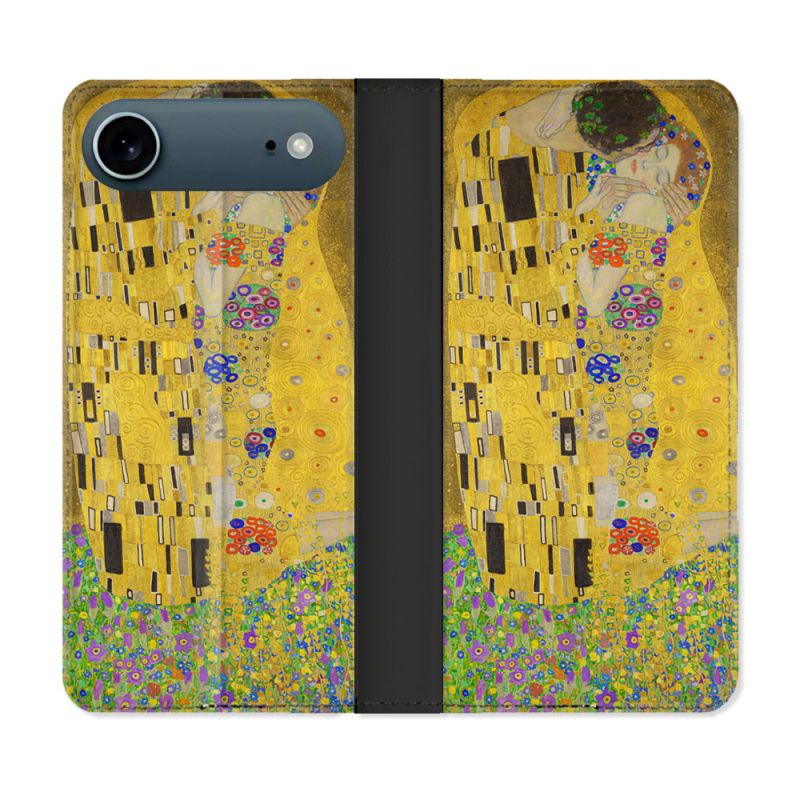 Housse cuir portefeuille Pour Iphone 17 Air Peinture Le Baiser