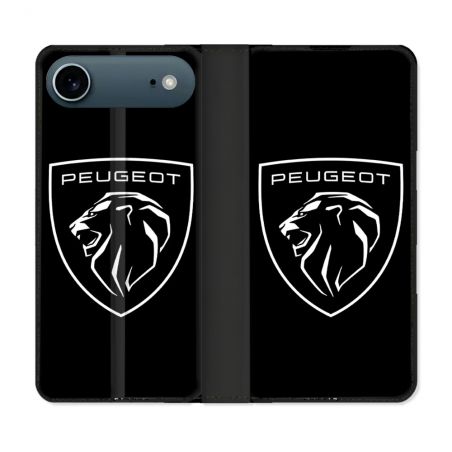 Housse cuir portefeuille Pour Iphone 17 Air Peugeot