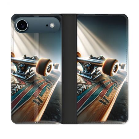 Housse cuir portefeuille Pour Iphone 17 Air Planche Skate