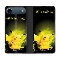 Housse cuir portefeuille Pour Iphone 17 Air Pokemon Pikachu Eclair