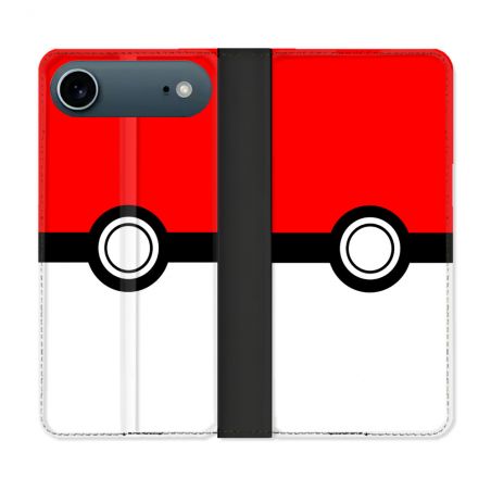 Housse cuir portefeuille Pour Iphone 17 Air Pokemon Pokeball