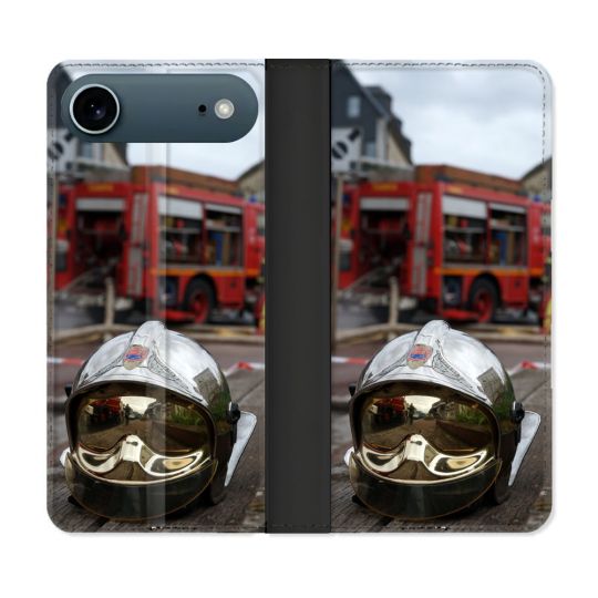 Housse cuir portefeuille Pour Iphone 17 Air Pompier Casque Camion