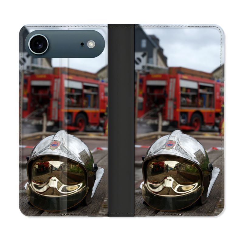 Housse cuir portefeuille Pour Iphone 17 Air Pompier Casque Camion