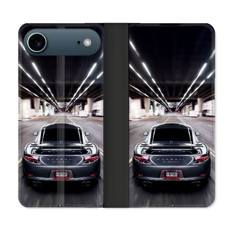 Housse cuir portefeuille Pour Iphone 17 Air Porsche 911