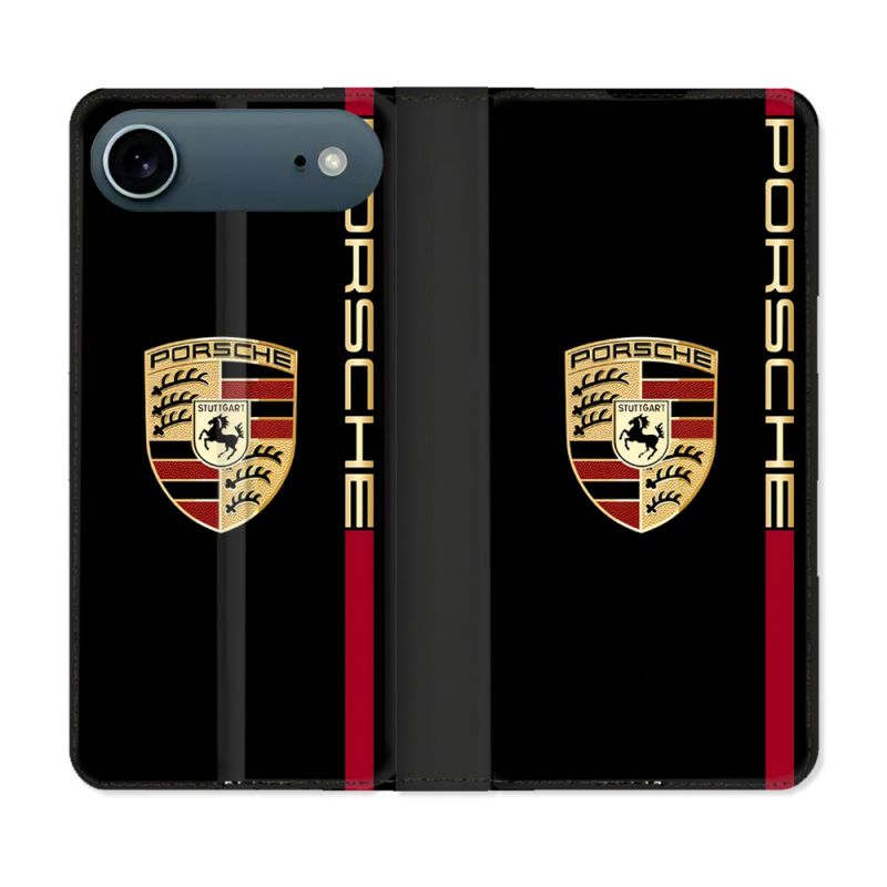 Housse cuir portefeuille Pour Iphone 17 Air Porsche Line