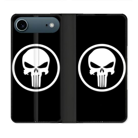 Housse cuir portefeuille Pour Iphone 17 Air Punisher