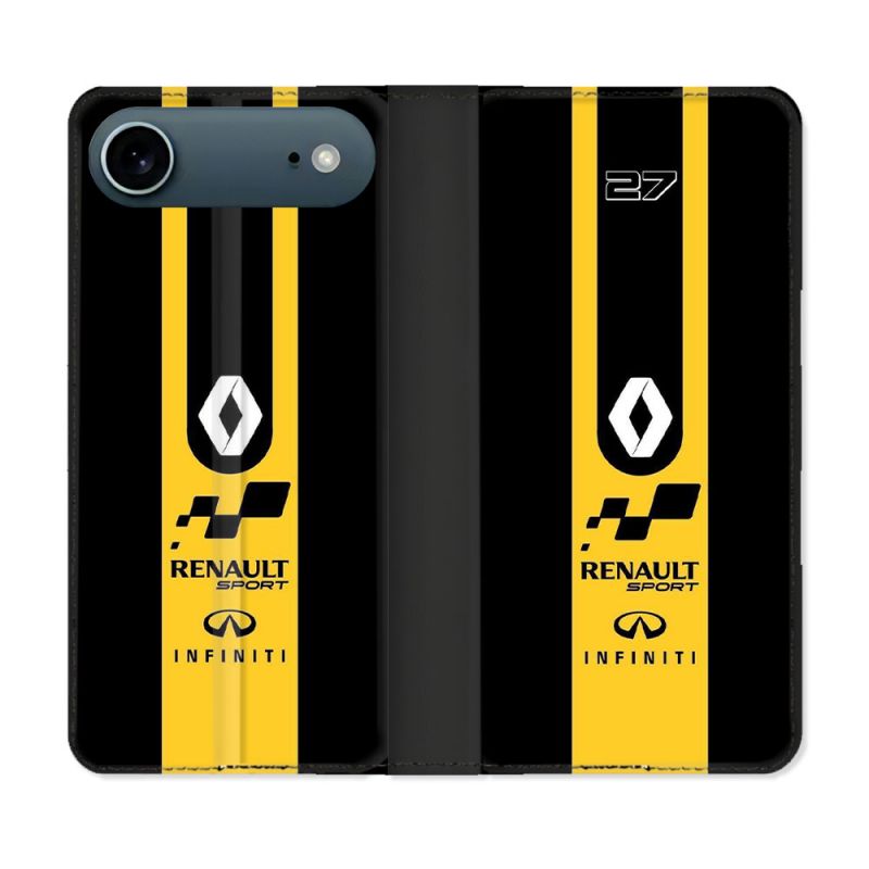 Housse cuir portefeuille Pour Iphone 17 Air Renault