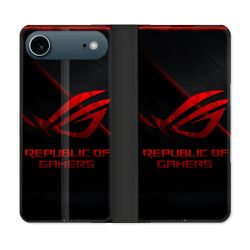 Housse cuir portefeuille Pour Iphone 17 Air ROG Rouge