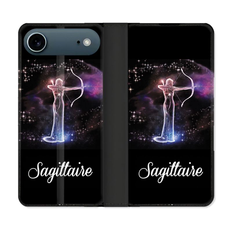 Housse cuir portefeuille Pour Iphone 17 Air Signe Zodiaque 2 Sagittaire