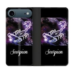 Housse cuir portefeuille Pour Iphone 17 Air Signe Zodiaque 2 Scorpion