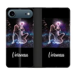 Housse cuir portefeuille Pour Iphone 17 Air Signe Zodiaque 2 Verseau