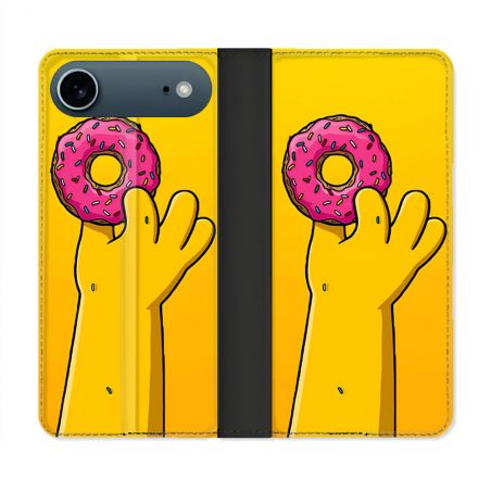 Housse cuir portefeuille Pour Iphone 17 Air Simpson Donuts
