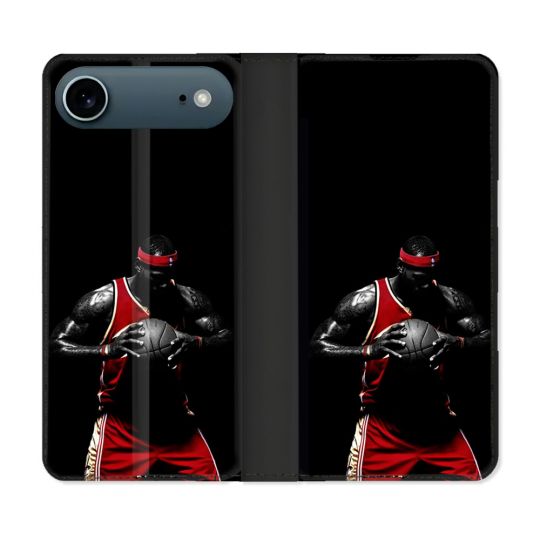 Housse cuir portefeuille Pour Iphone 17 Air Sport Basketeur