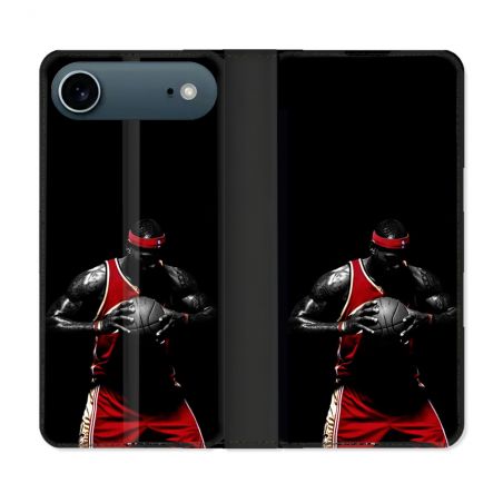 Housse cuir portefeuille Pour Iphone 17 Air Sport Basketeur