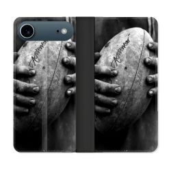 Housse cuir portefeuille Pour Iphone 17 Air Sport Rugby Ballon Vintage