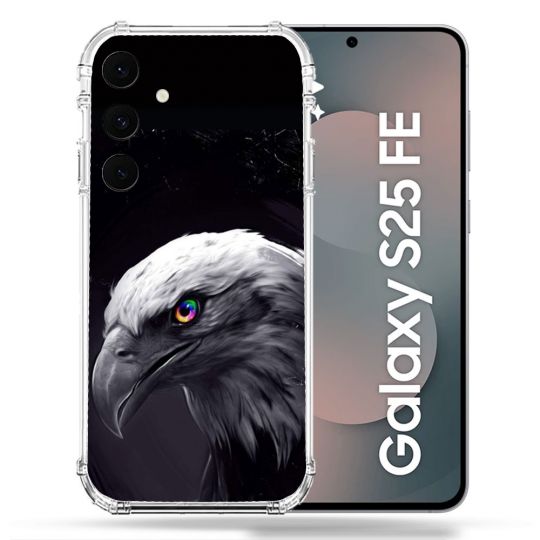 Coque Renforcée Pour Samsung Galaxy S25 FE Animal Aigle Royal Noir