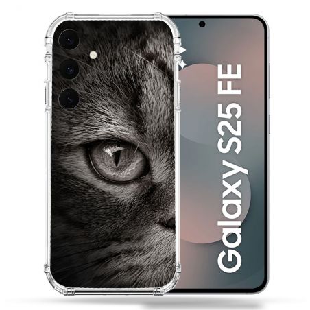 Coque Renforcée Pour Samsung Galaxy S25 FE Animal Chat Gris
