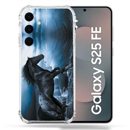 Coque Renforcée Pour Samsung Galaxy S25 FE Animal Cheval Noir