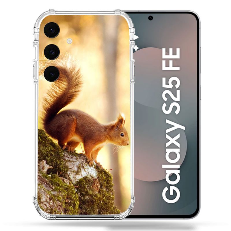 Coque Renforcée Pour Samsung Galaxy S25 FE Animal Ecureuil Bois