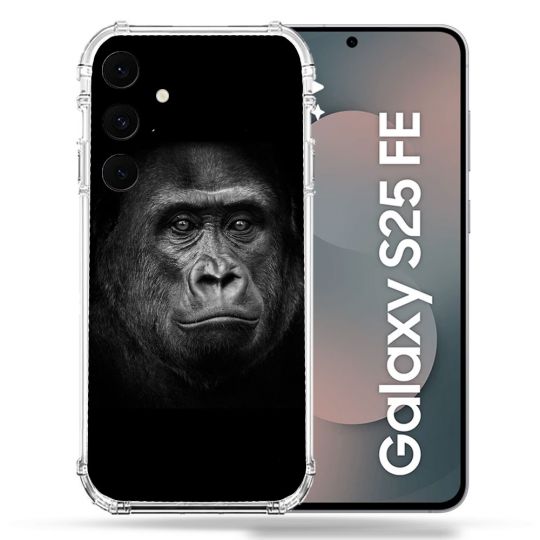 Coque Renforcée Pour Samsung Galaxy S25 FE Animal Gorille Noir