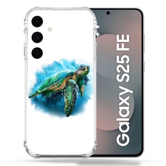 Coque Renforcée Pour Samsung Galaxy S25 FE Animal Tortue Blanche multicolore