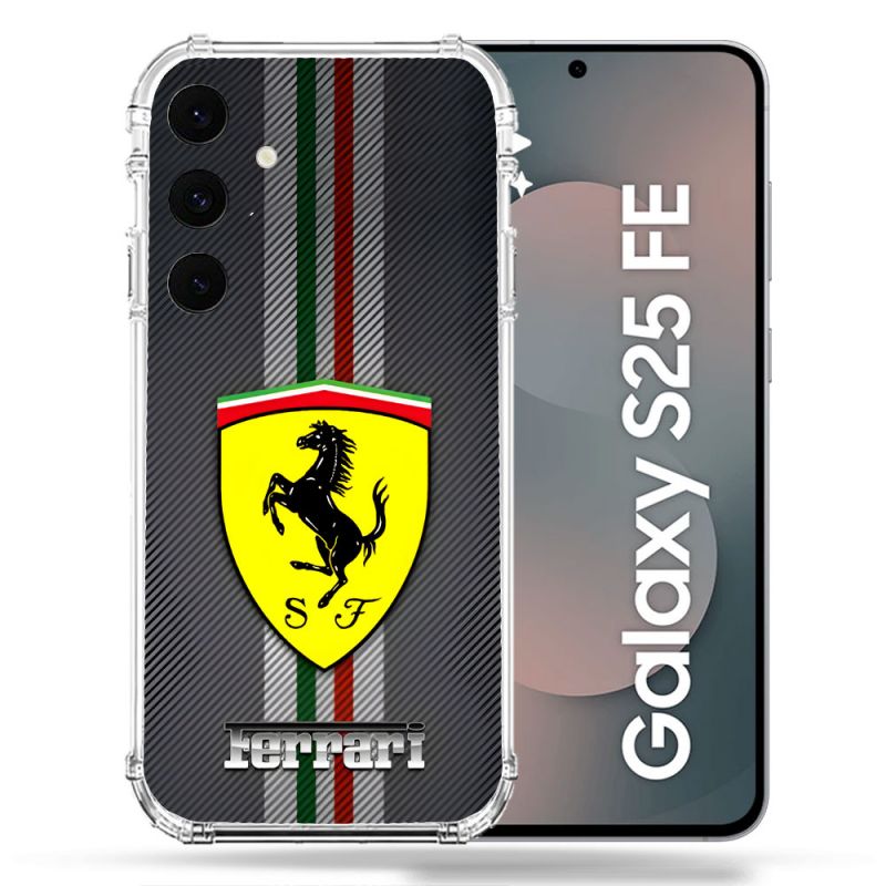 Coque Renforcée Pour Samsung Galaxy S25 FE Ferrari Carbone