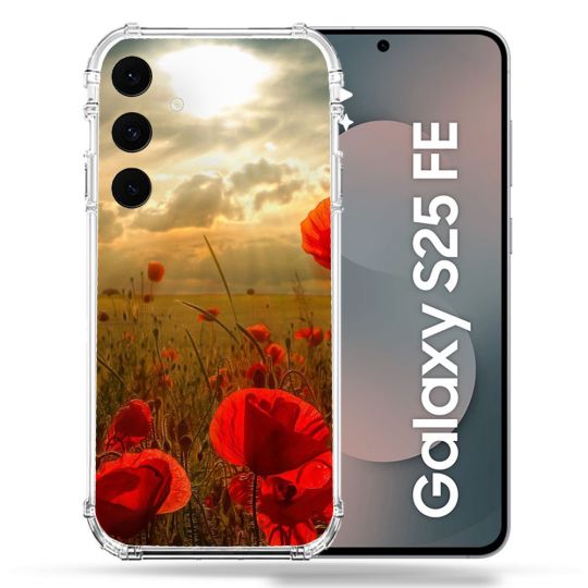 Coque Renforcée Pour Samsung Galaxy S25 FE Fleur Coquelicot
