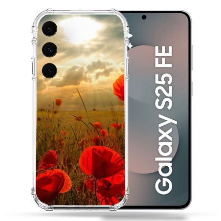 Coque Renforcée Pour Samsung Galaxy S25 FE Fleur Coquelicot