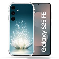 Coque Renforcée Pour Samsung Galaxy S25 FE Fleur Lotus Blanc