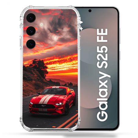 Coque Renforcée Pour Samsung Galaxy S25 FE Ford Mustang GT500 Rouge