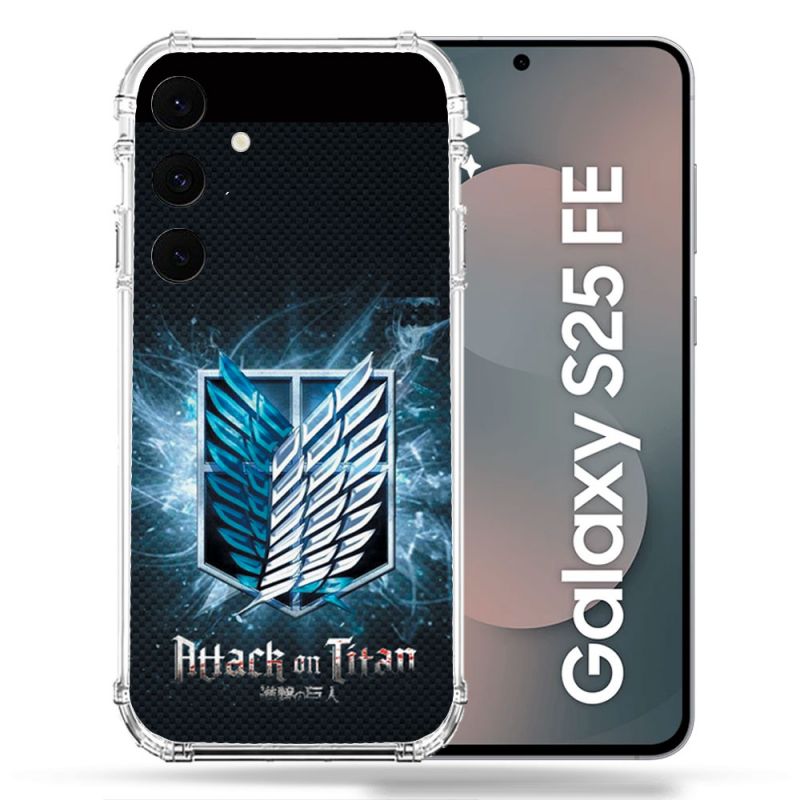 Coque Renforcée Pour Samsung Galaxy S25 FE Manga Attaque Titans Noir