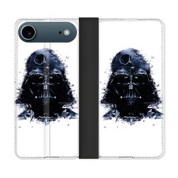 Housse cuir portefeuille Pour Iphone 17 Air Star Wars - Dark Vador Blanc