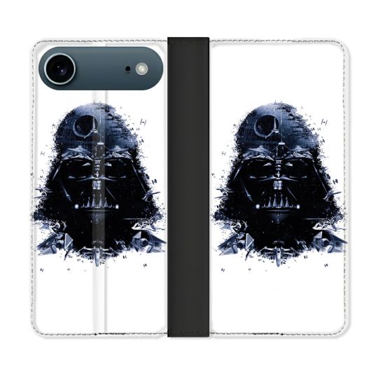 Housse cuir portefeuille Pour Iphone 17 Air Star Wars - Dark Vador Blanc