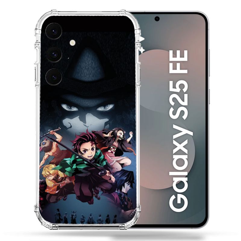 Coque Renforcée Pour Samsung Galaxy S25 FE Manga Demon Slayer Noir