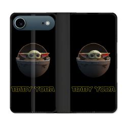 Housse cuir portefeuille Pour Iphone 17 Air Star Wars - Yoda bebe noir