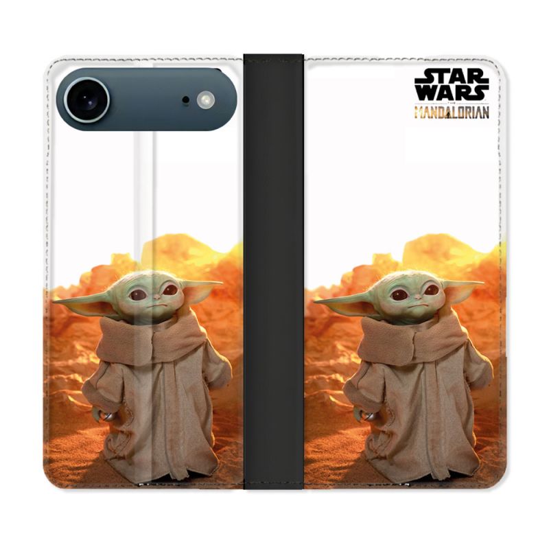 Housse cuir portefeuille Pour Iphone 17 Air Star Wars - Yoda bebe soleil