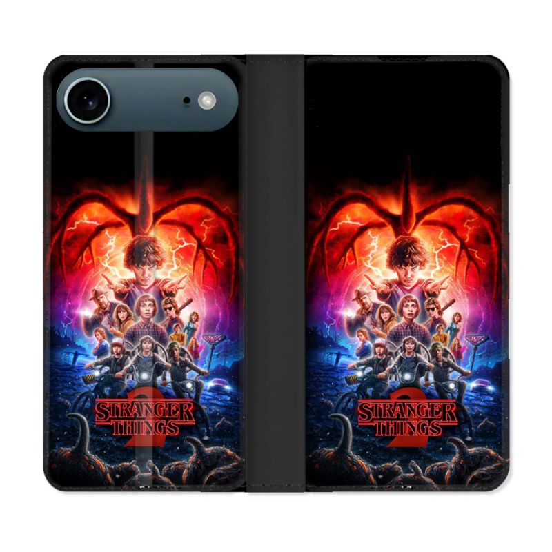 Housse cuir portefeuille Pour Iphone 17 Air Stranger Things Affiche 2