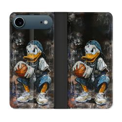 Housse cuir portefeuille Pour Iphone 17 Air Street Art Donald Duck