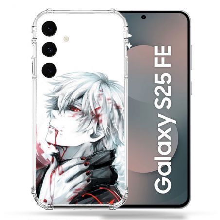 Coque Renforcée Pour Samsung Galaxy S25 FE Manga Tokyo Ghoul Kaneki Blanc