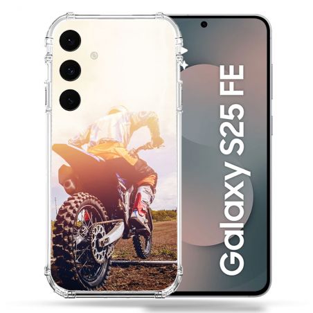 Coque Renforcée Pour Samsung Galaxy S25 FE Moto Cross Soleil