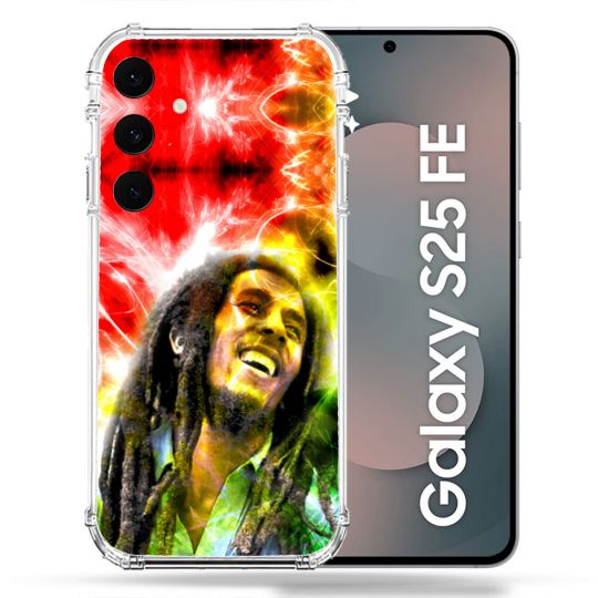 Coque Renforcée Pour Samsung Galaxy S25 FE Musique Bob Marley Color