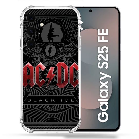 Coque Renforcée Pour Samsung Galaxy S25 FE Musique Rock ACDC Rouge