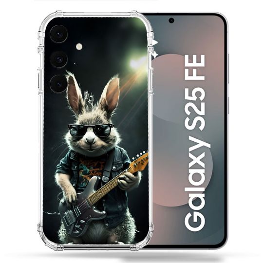 Coque Renforcée Pour Samsung Galaxy S25 FE Musique Rock Lapin