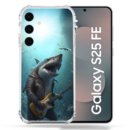 Coque Renforcée Pour Samsung Galaxy S25 FE Musique Rock Requin