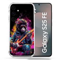 Coque Renforcée Pour Samsung Galaxy S25 FE Musique Rock Singe