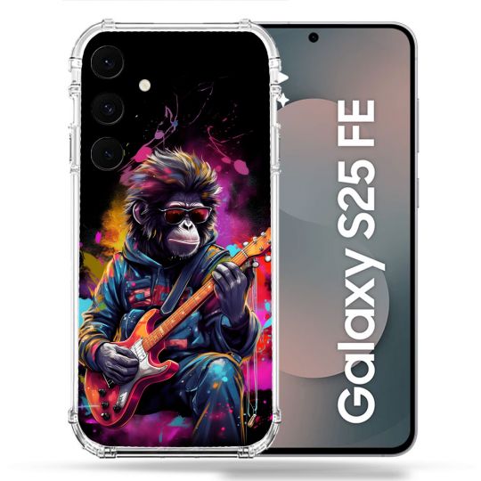 Coque Renforcée Pour Samsung Galaxy S25 FE Musique Rock Singe