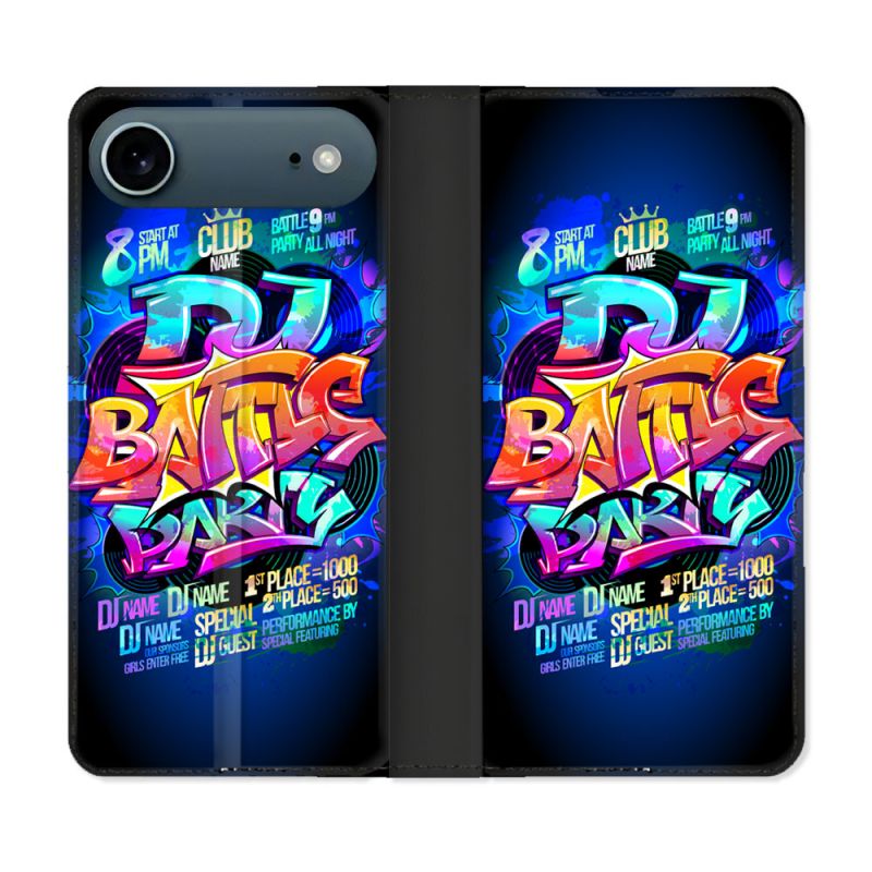 Housse cuir portefeuille Pour Iphone 17 Air Street Art Rap