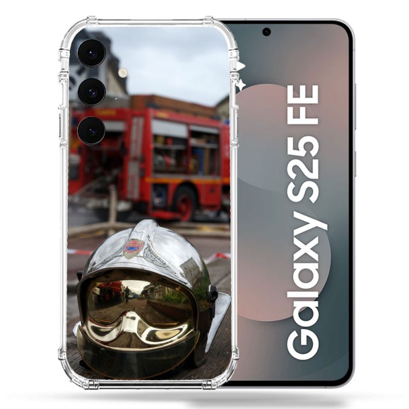 Coque Renforcée Pour Samsung Galaxy S25 FE Pompier Casque Camion